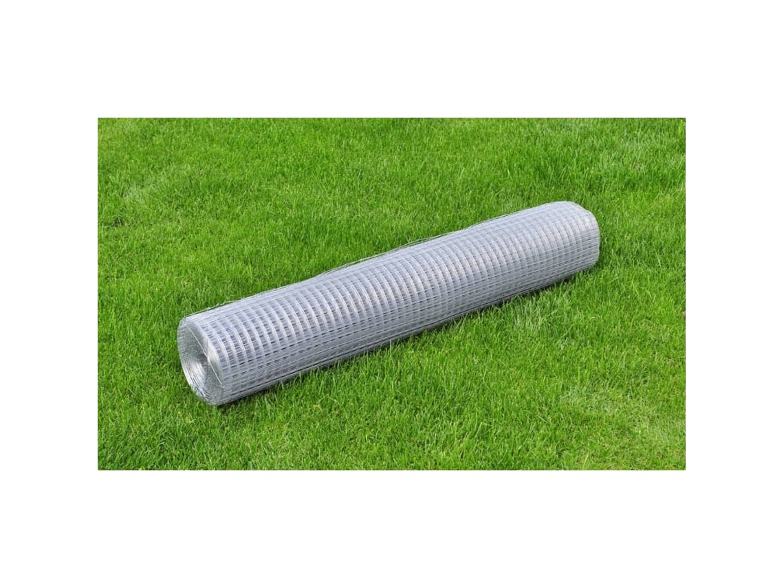 Vidaxl Cerca De Arame P/ Galinheiro 10x1 M Aço Galvanizado Prateado