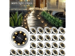 Luminária Solar de Solo, 8 Leds, Material Aço Inoxidável, para Gramado, Áreas Externas, com Instalação Simples AQUAFORGE