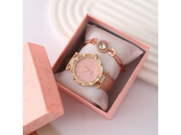 Conjunto de Presente Feminino com Relógio de Pulseira de Malha e Caixa Laranja SPQMENT