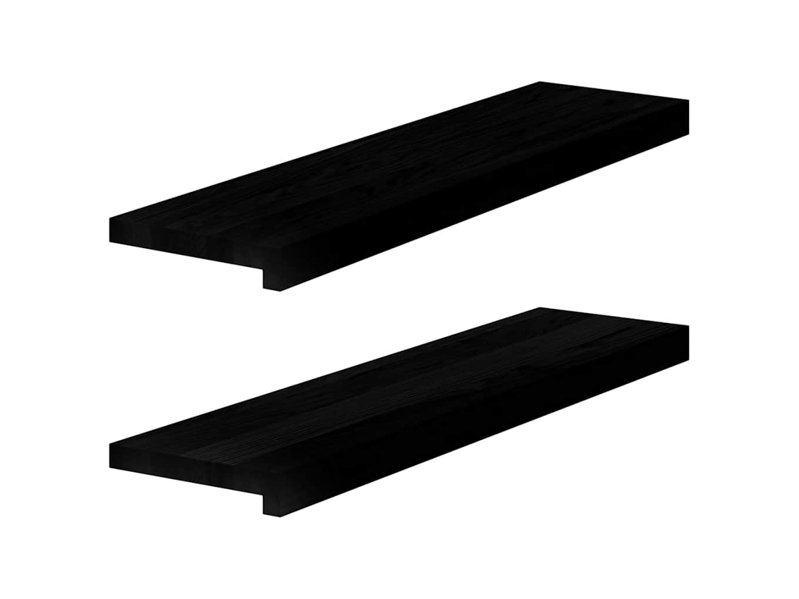 Vidaxl Soleiras Da Janela 2 Pcs 80x20x2 Cm Carvalho Castanho-preto