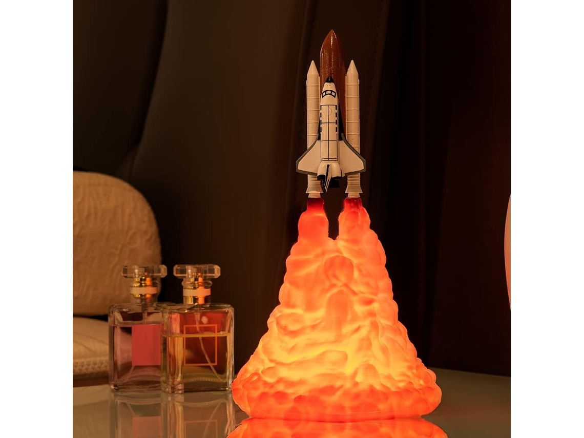 Luminária Noturna Espacial Impressa Em 3d Com Led Usb Formato De Lua