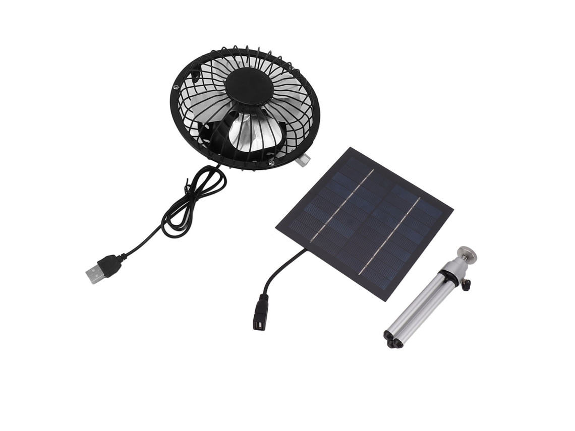 Laxiscreed Ventilador Solar Portátil Com Conexão Usb, 6w, 6 Polegadas E Suporte Ajustável