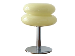 Lâmpada de Mesa Macaron de Vidro com Três Cores Ajustável Bege para Quarto Infantil | S/MARCA