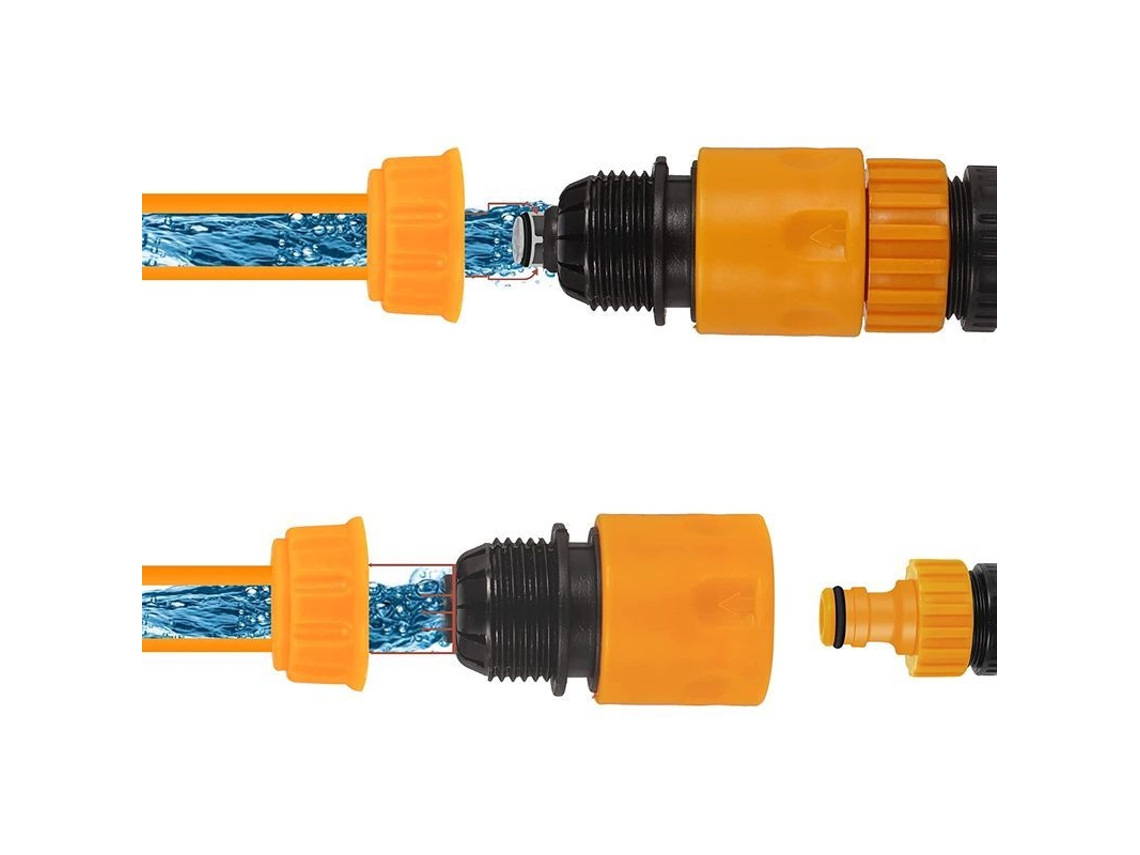 Nova Line kit de Conectores de Mangueira com Conectores Rápidos, Parada de Água e Adaptadores 3/4 e 1/2 Polegada para Jardim, Lavagem e Irrigação