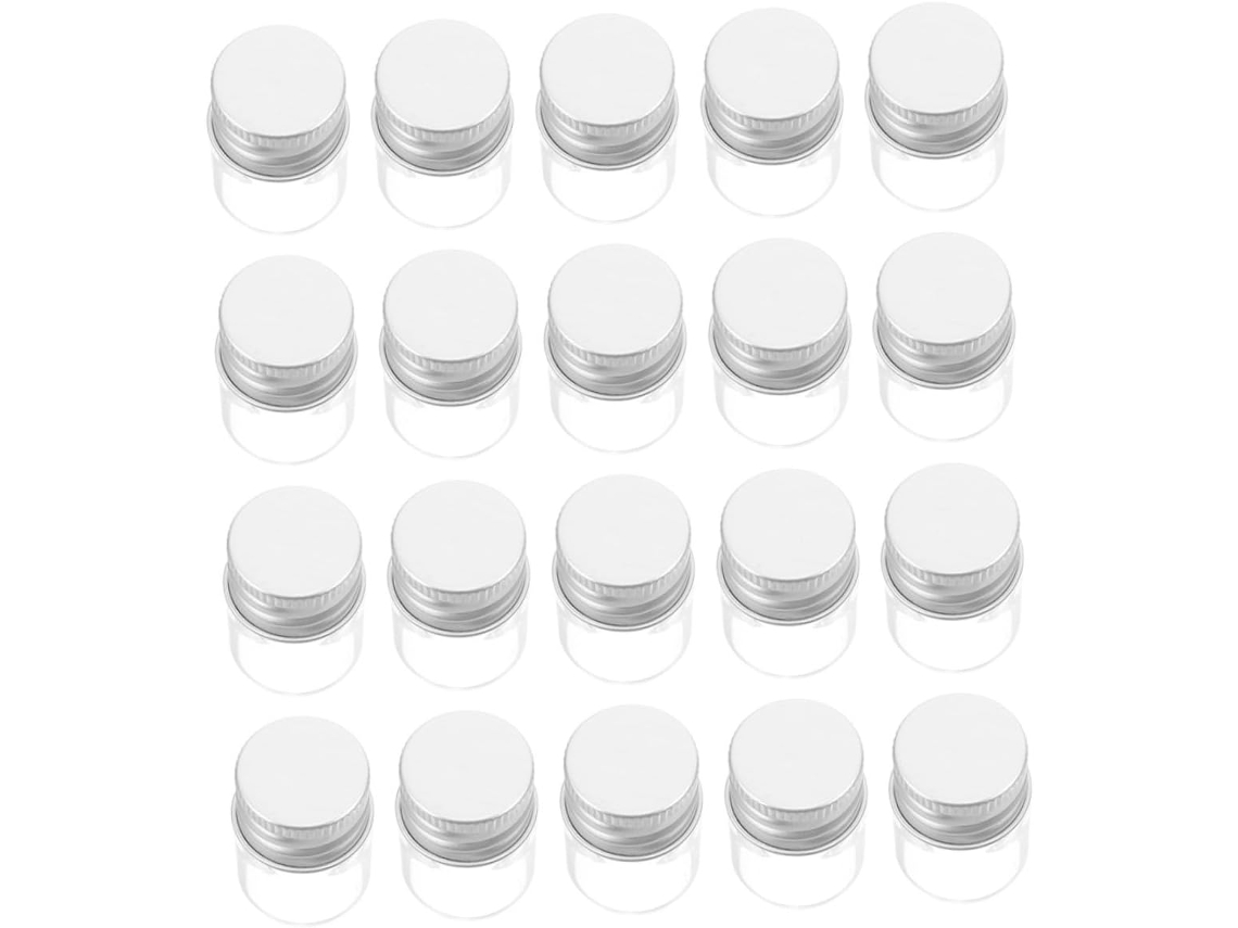 Conjunto De 30 Mini Frascos De Vidro Com Tampas De Alumínio, Recipientes