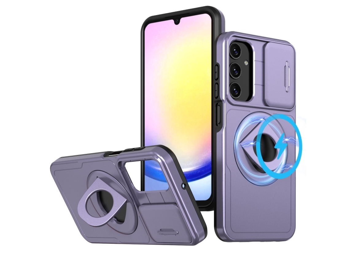 Capa Zruxe Compativel Com Samsung Galaxy A25 5g (camshield - Magsafe - Ring Holder - Armor - Roxo)