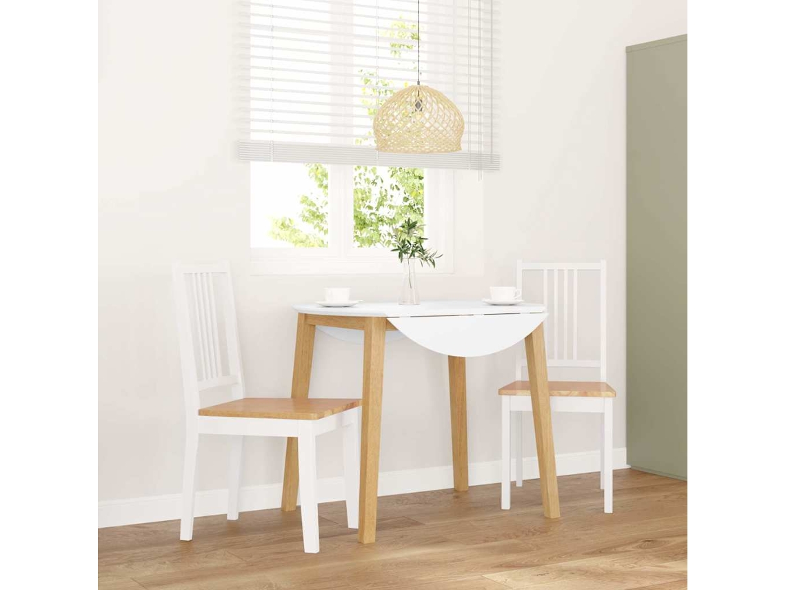 Vidaxl Cadeiras De Jantar 2 Pcs Madeira De Seringueira Maciça Branco