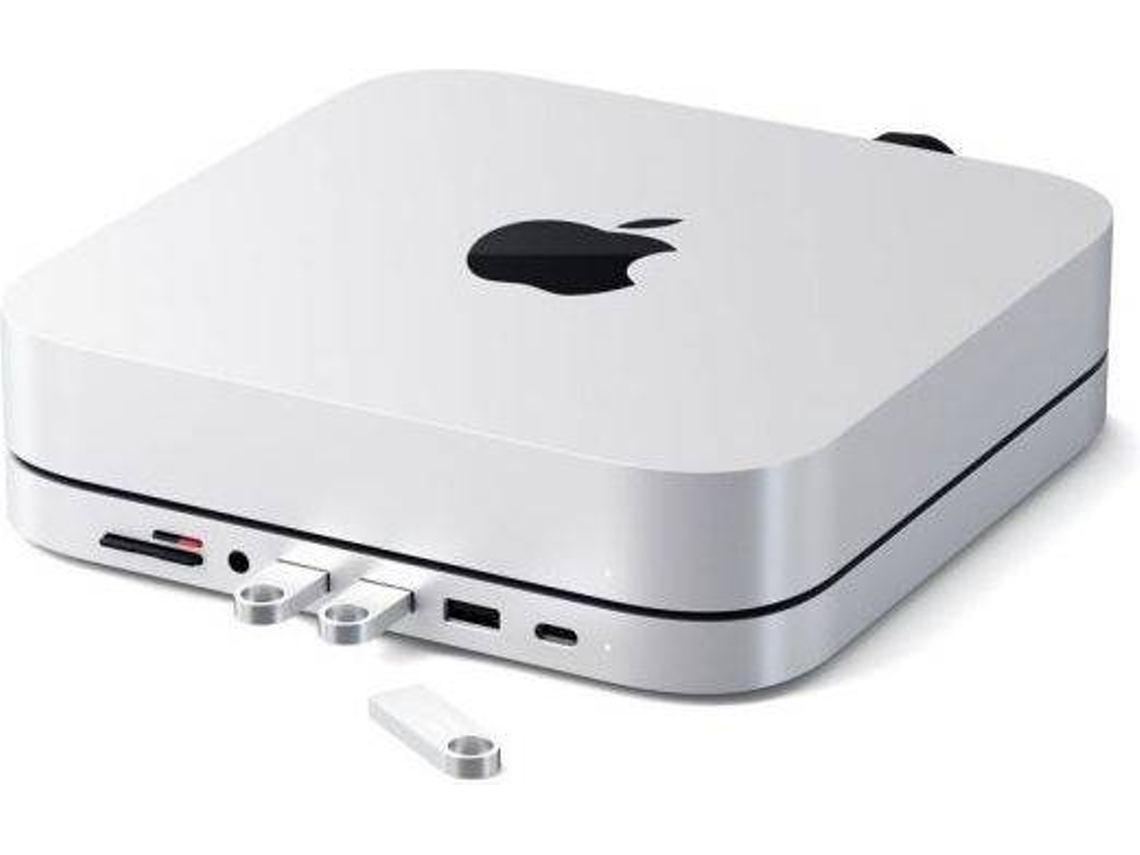 HUB e Suporte SATECHI (6 Portas - Mac Mini - Prateado)
