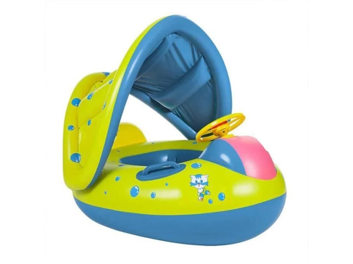Assento de Piscina para Bebês Infantil Assento Bóia Anel de Natação Inflável para Bebês com Guarda-Sol para Crianças de 6 a 36 Meses