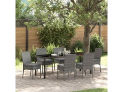 Vidaxl Conjunto De Jantar Para Jardim 7 Unid. Cinzeto