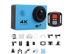Câmera de Ação Wifi Ultra Hd 4k de 2 Polegadas a 30 Fps, À Prova D'água MDUG (azul 16gb)