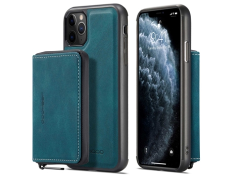 Capa Para Iphone 11 Pro Max Jeehood Pele Sintética Magnética Azul