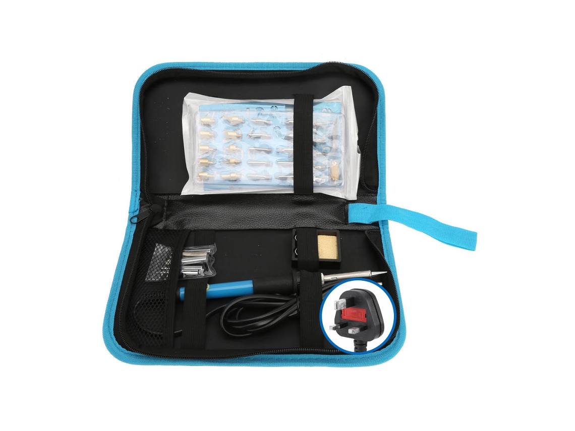 Kit De Soldador Eléctrico Ajustável, Lápis De Queimadura De Madeira E Ferramenta De Gravura De Pirografia