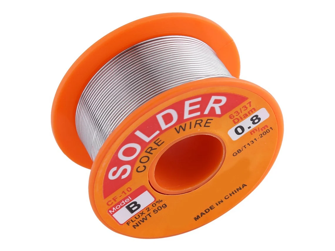 Hilo De Soldadura Com Resina 63/37 Fluxo 2% Estanho Bobina 0.6/0.8/1.0mm 50g Para Soldador De Ferro