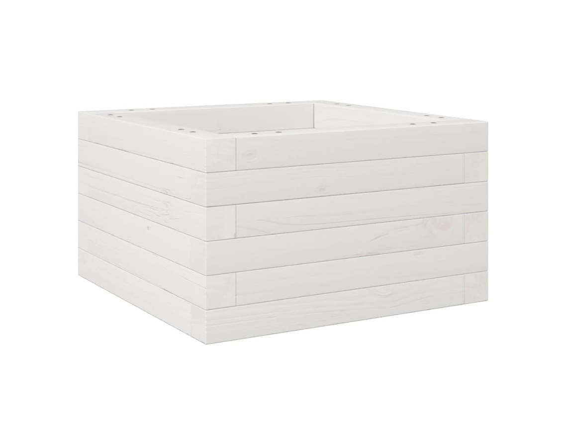 Garden Planter, Garden Planters Vidaxl Branco Madeira De Pinho (40 X 40 X 23 Cm)