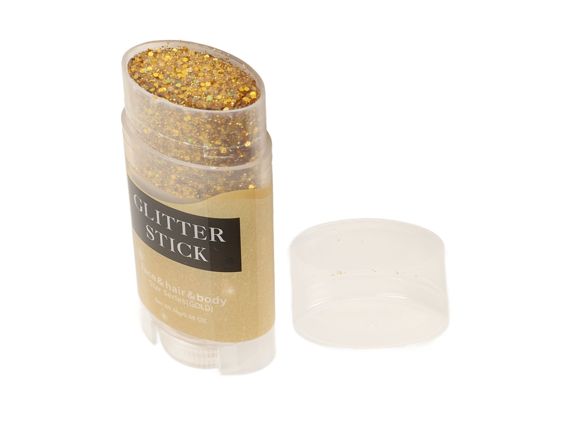 Glitter Corporal Dourado Seguro com Sequências Holográficas, Tinta em Gel Brilhante para Rosto, Corpo, Cabelo, Olhos e Lábios, 17g (0,6 oz)