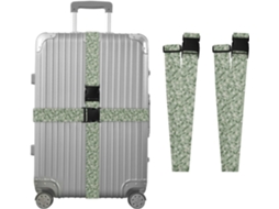 Conjunto De 2 Cintas Bagagem Com Estampa Folhas E Flores Para Malas, Cintas De Viagem, Acessórios Para Cintos, Conector