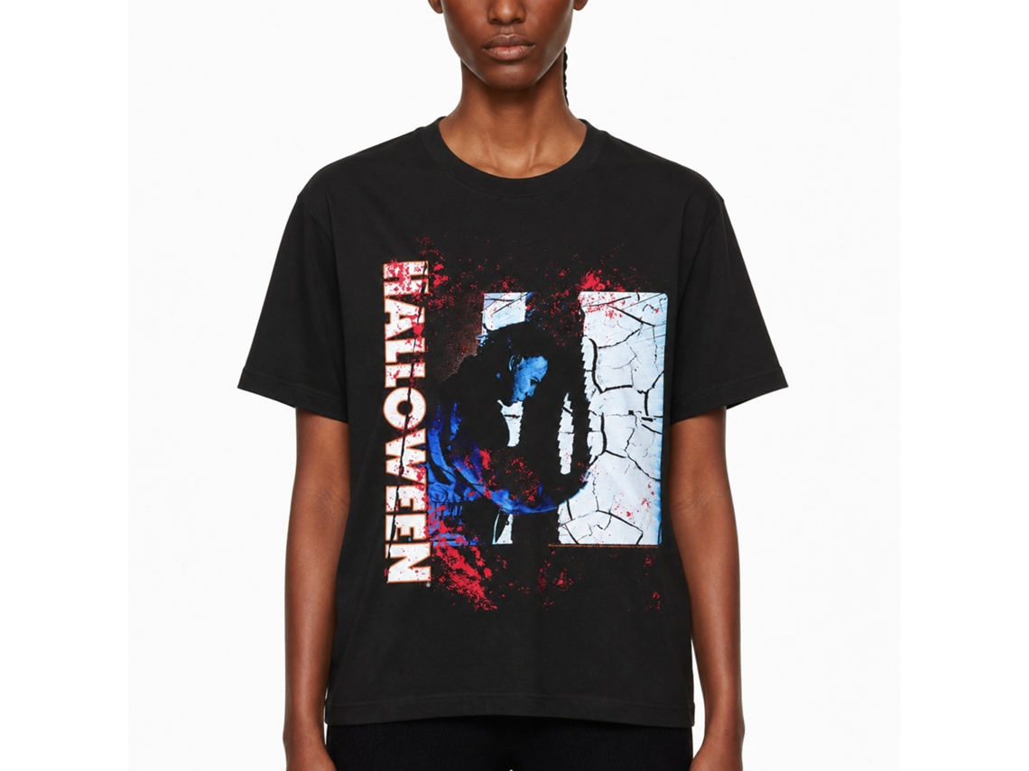 Rockinstone Halloween Closet Doors Black Adult T-shirt Size:xxl