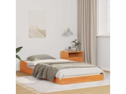Vidaxl Estrutura da Cama Marrom Cera 75 X 190 Cm