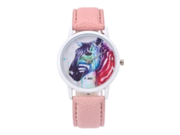 Relógio de pulso feminino Zhoulianfa F-460a rosa com movimento de quartzo