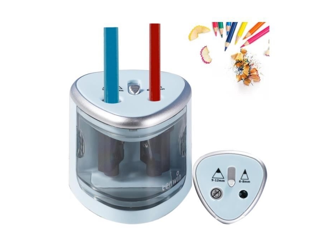 Apontador Elétrico , Azul Elétrico, Automático, 2 Furos, Compacto, Seguro BRILVIBERA (azul Elétrico)