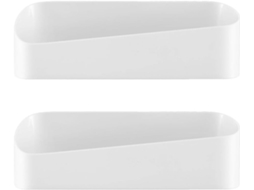 Labrimp Conjunto De 2-prateleiras Organizadoras Banheiro Em Plástico Branco Com Design Que Economiza Espaço, Prateleira