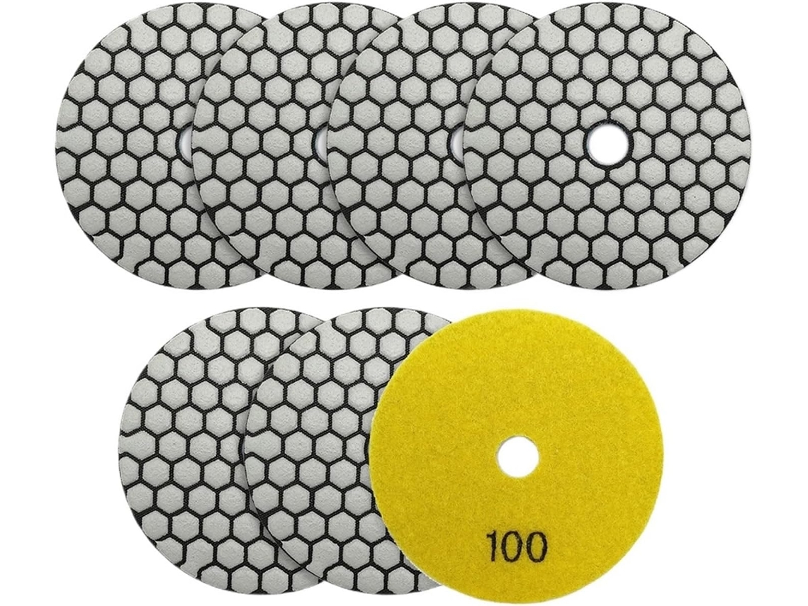 Conjunto De 7 Peças Diamantadas A Seco, Grão 100, 100 Mm Diâmetro.