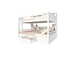 Beliches Sobreloçados 90x200cm, Cama Individual Infantil Com Gavetas E Espaço De Armazenamento, Sem Colchão, Branco
