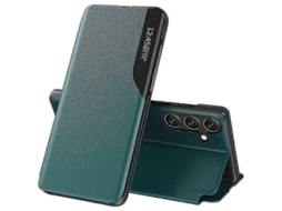 Capa de Couro para Galaxy S25+ com Proteção Total Verde YURU