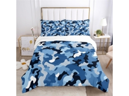 Capa de Edredom Camuflagem Mil Microfibra Fronha 240x260 Cm