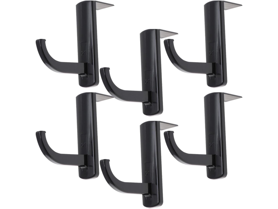 Suporte Para Fones De Ouvido Com Gancho, Prático E Portátil, Em Plástico Preto, Conjunto De 6 Peças, Ideal Para