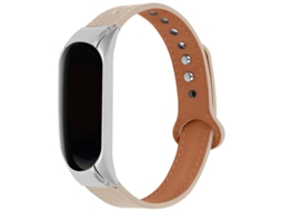 Pulseira Xiaomi Mi Smart Band 6 / Mi Band 5 / Amazfit Band 5 Couro Clipe Cáqui Oem