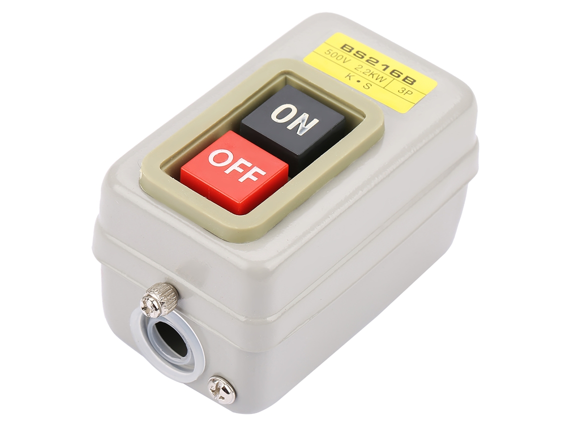 Interruptor De Botão De Pressão Auto-bloqueante 3p On/off 110/220/380v 15a Bs216b