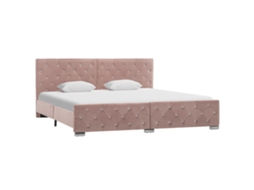 Vidaxl Estrutura De Cama 180x200 Cm Veludo Rosa