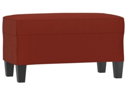 Banco VIDAXL (Vermelho - Couro Artificial - 70 x 35 x 41 cm)