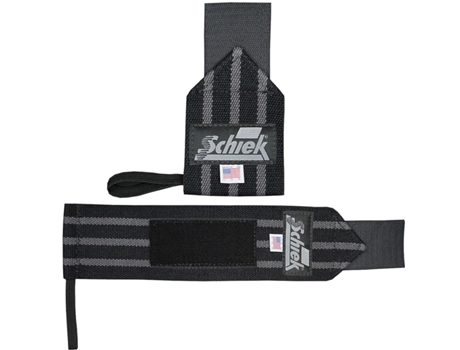 Pulseiras Elásticas De Algodão Resistente Schiek Sports Black Out Preto/prata Aquaforge