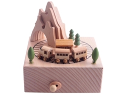 Conjunto de Brinquedo AQUAFORGE com Túnel Motorizado Madeira na Montanha e Trem Magnético em Movimento