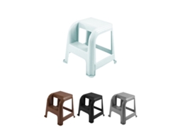 Jardin202 - Taburete Con Escalón De Plástico Multiusos Y Resistente – Asiento Elevador Dos Peldaños Blanco |  (blanco)