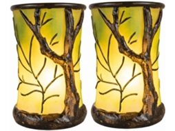 Conjunto De 2 Luminárias Fada Vintage, Abajur De Cabeceira Luminária Mesa Cilíndrica Com Folha Mágica Exclusiva