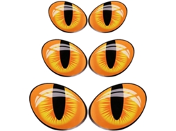 Adesivos de Carro Laranja (faça Você Mesmo), 3 Pares, Design Olho De Gato, Adesivo Forte e Durável.