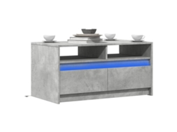 Vidaxl Mesa De Centro C/ Luzes Led Derivados Madeira Cinzento Cimento