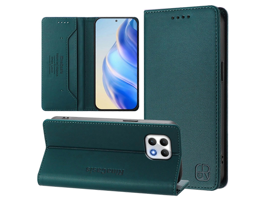 Capa De Couro Para Celular Rc01 Com Dupla Dobra Magnética E Rfid