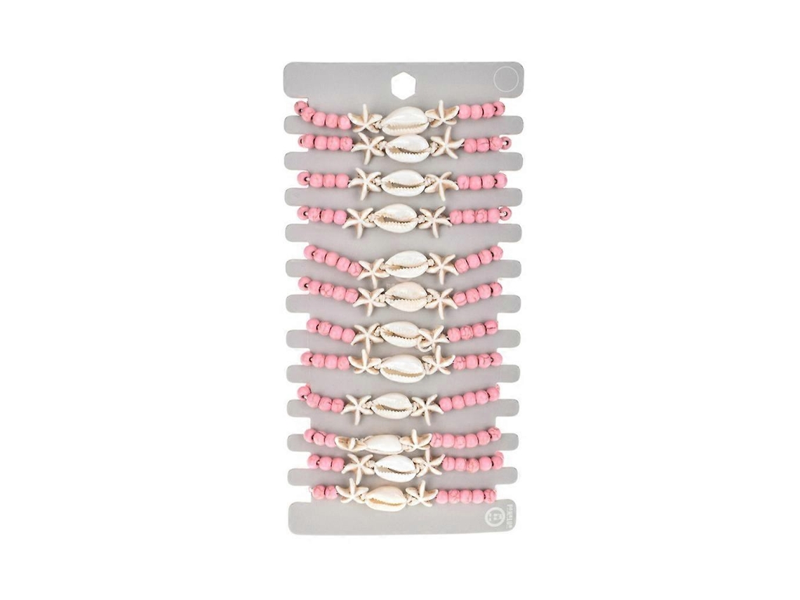 Conjunto De Pulseiras Trançadas Com Contas De Madeira Turquesa E Pingente. Ideal Para Presentear. Nostalgia88