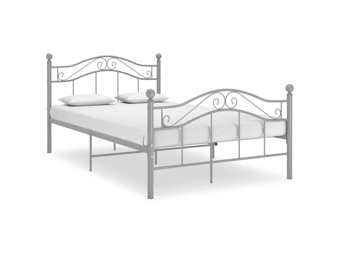 Vidaxl Estrutura De Cama 120x200 Cm Metal Cinzento