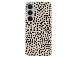 Capa Elegante Motivo Almond Para Samsung Galaxy S25 Burga Acrílico Bege