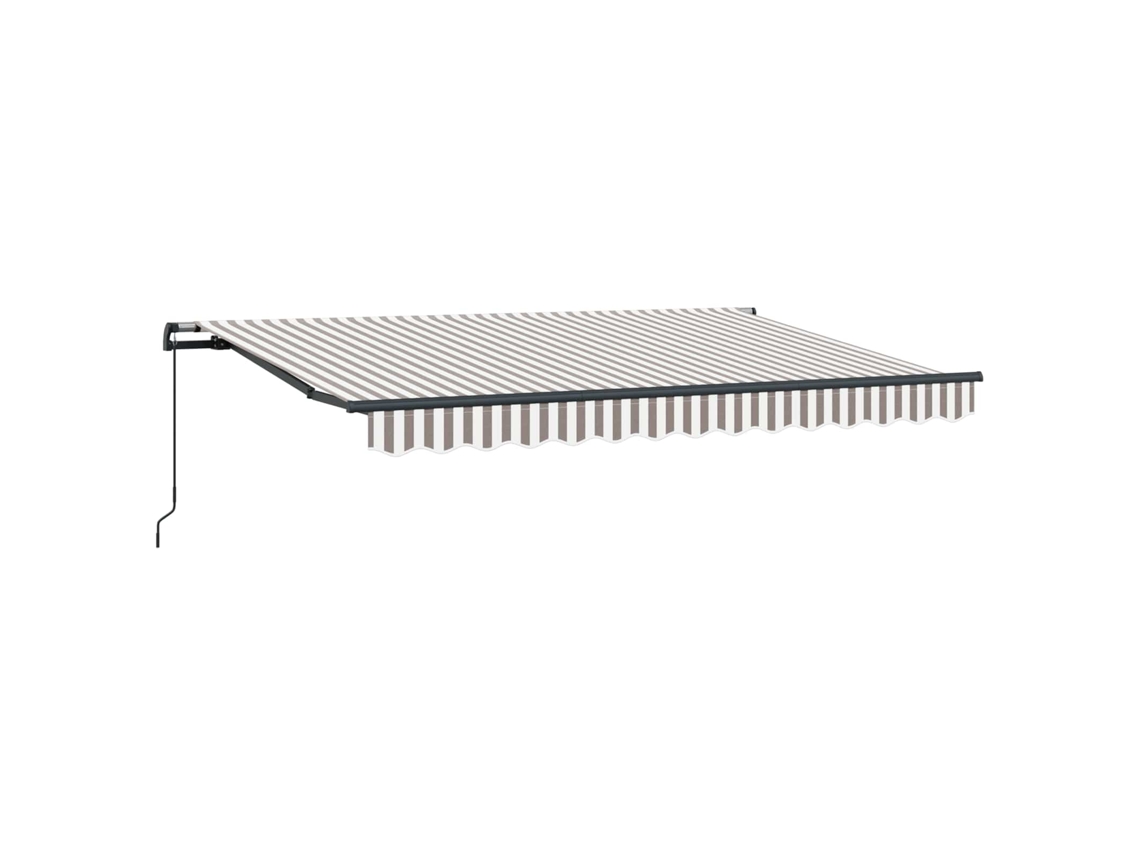 Vidaxl Toldo Retrátil Cinza Claro E Branco 400 × 350 Cm