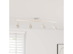 Vidaxl Foco De Teto Com Holofotes Níquel 61 X 10 X 12,5 Cm Metal