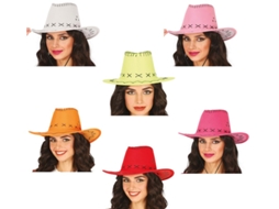 Chapéu de cowboy de couro sintético em várias cores para adulto