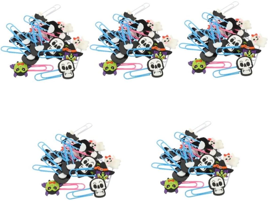 Tofficu 5 Conjuntos de Máscaras Marcador de Página Halloween Removíveis Decoração Festa, Adesivos Cabeça de