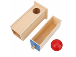 Primerox caixa de Bola de Madeira Imbucare Brinquedo Educativo para Bebês Meninas e Meninos